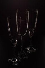 Two glass and one of water 