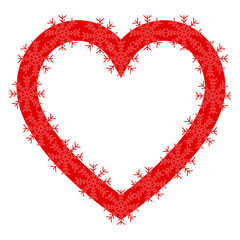 heart snow flake, Christmas of love, vector