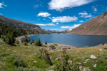 Saddlebag Lake in the 20 Lakes Basin in California's Sierra Nevada mountains