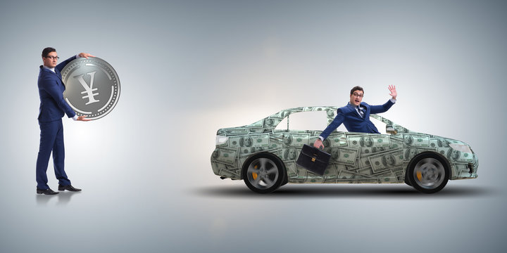 Concept of car purchase on credit terms