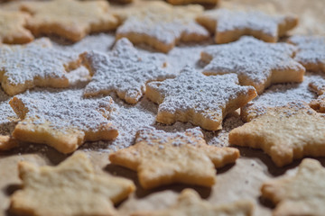 Fototapeta na wymiar biscuit cookies with sugar powder