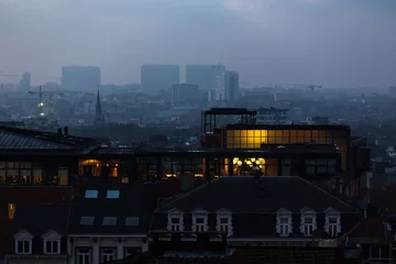 Photo sur Plexiglas Bruxelles bruxelles soirée paysage urbain belgique