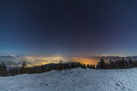 Villach Nightsky View From Dobratsch In Carinthia Austria 