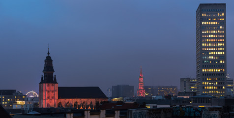 brussels evening cityscape belgium