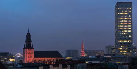 Foto auf Acrylglas Brüssel brussels evening cityscape belgium