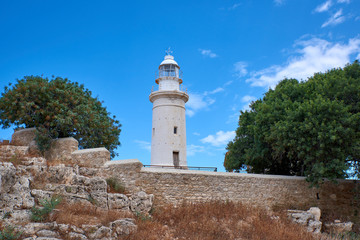 Fototapeta na wymiar Cyprus. Pathos. Archaeological Park. Lighthouse - view from Odeon