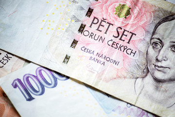 czech money background, koruna ceska