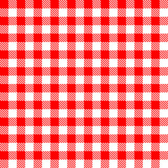 Red white tablecloth pattern zig zag lines