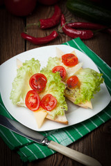 Fried toast sandwich.