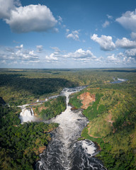 Murchison Falls in Uganda Africa from above