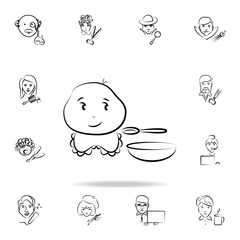 baby avatar sketch style icon. Detailed set of profession in sketch style icons. Premium graphic design. One of the collection icons for websites, web design, mobile app
