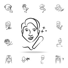 singer avatar sketch style icon. Detailed set of profession in sketch style icons. Premium graphic design. One of the collection icons for websites, web design, mobile app