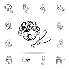 clown avatar sketch style icon. Detailed set of profession in sketch style icons. Premium graphic design. One of the collection icons for websites, web design, mobile app
