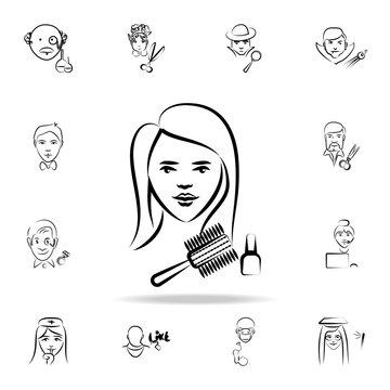 hairdresser avatar sketch style icon. Detailed set of profession in sketch style icons. Premium graphic design. One of the collection icons for websites, web design, mobile app