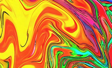 Abstract swirl background. Liquid paint texture in expressionism style. Marble creative backdrop. Graphic fantasy modern fluid painting. Vortex elements. Surreal style psychedelic drawing.
