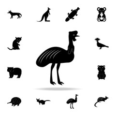 bird of cassowary icon. Detailed set of Australian animal silhouette icons. Premium graphic design. One of the collection icons for websites, web design, mobile app