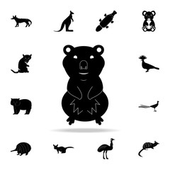 Quokka icon. Detailed set of Australian animal silhouette icons. Premium graphic design. One of the collection icons for websites, web design, mobile app