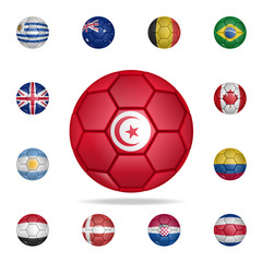Obraz premium National football ball of Tunisia. Detailed set of national soccer balls. Premium graphic design. One of the collection icons for websites, web design, mobile app