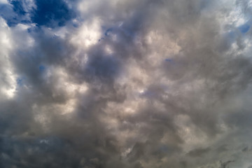 The sky in the clouds before a thunderstorm. Dramatic clouds.