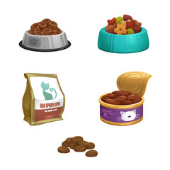 vector dog food, cat food, bowl, mountain feed,
