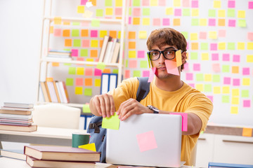 Student preparing for exams with many conflicting priorities 