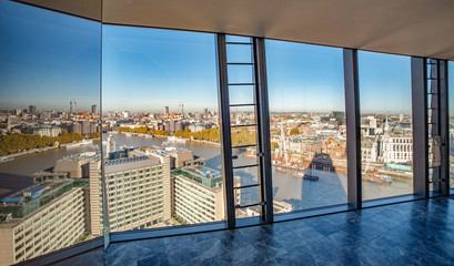 view of the city through the window