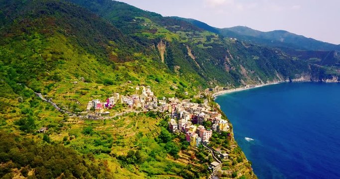 Cinque Terre Summer Drone Aerial