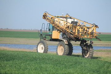 tractor in a field