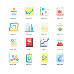 Simple Set of 16 Vector Icon. Contains such Icons as Analytics, Hierarchy structure, undefined, Tablet, Analytics. Editable Stroke pixel perfect