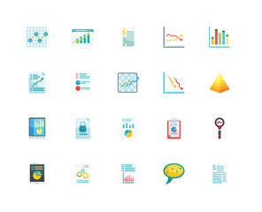 Simple Set of 20 Vector Icon. Contains such Icons as Contract, Analytics, Tablet, Loss, Contract. Editable Stroke pixel perfect