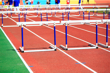 Obraz premium Hurdle rack, in the track and field