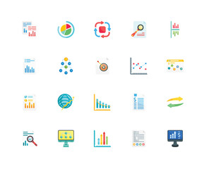 Simple Set of 20 Vector Icon. Contains such Icons as Analytics, Browser, Seo, Pie chart, Contract, Analytics. Editable Stroke pixel perfect