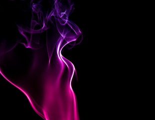 Colored smoke on black background