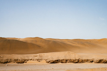 Fototapeta na wymiar Desert and hills near Dunhuang, Gansu, China