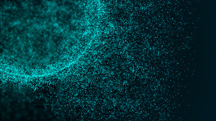 Futuristic Fractal with Light Concept. Abstract technology communication. Big data. 3D rendering.