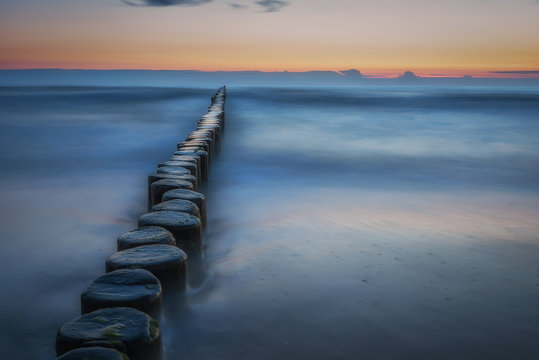 Mohle am Strand von Koserow auf Usedom am Morgen