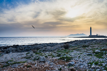 Punta Sottile is one of the best place in Favignana Island to enjoy beautiful sunsets, Aegadian Islands, Sicily, Italy