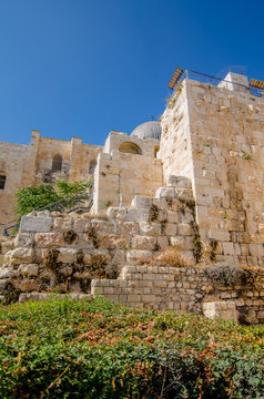 View of Al Aqsa Mosque from the Davidson Center in the Old City of Jerusalem, Israel