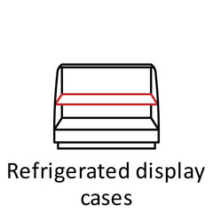 refrigerated display cases icon. Element of restaurant professional equipment. Thin line icon for website design and development, app development. Premium icon