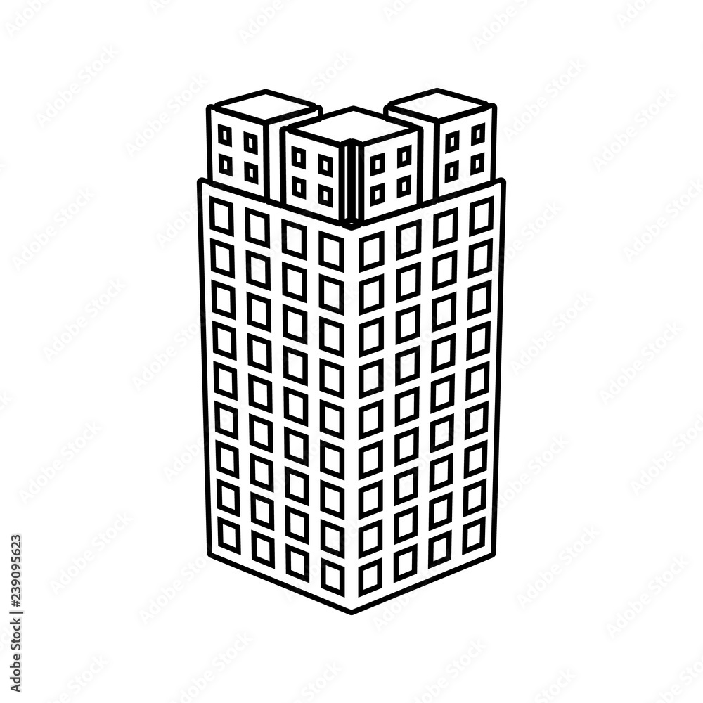 Poster illustration of top view of 3d building icon. element of 3d building for mobile concept and web apps