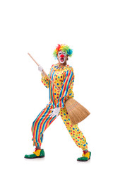 Funny clown isolated on white background