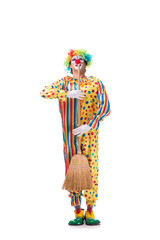 Funny clown isolated on white background