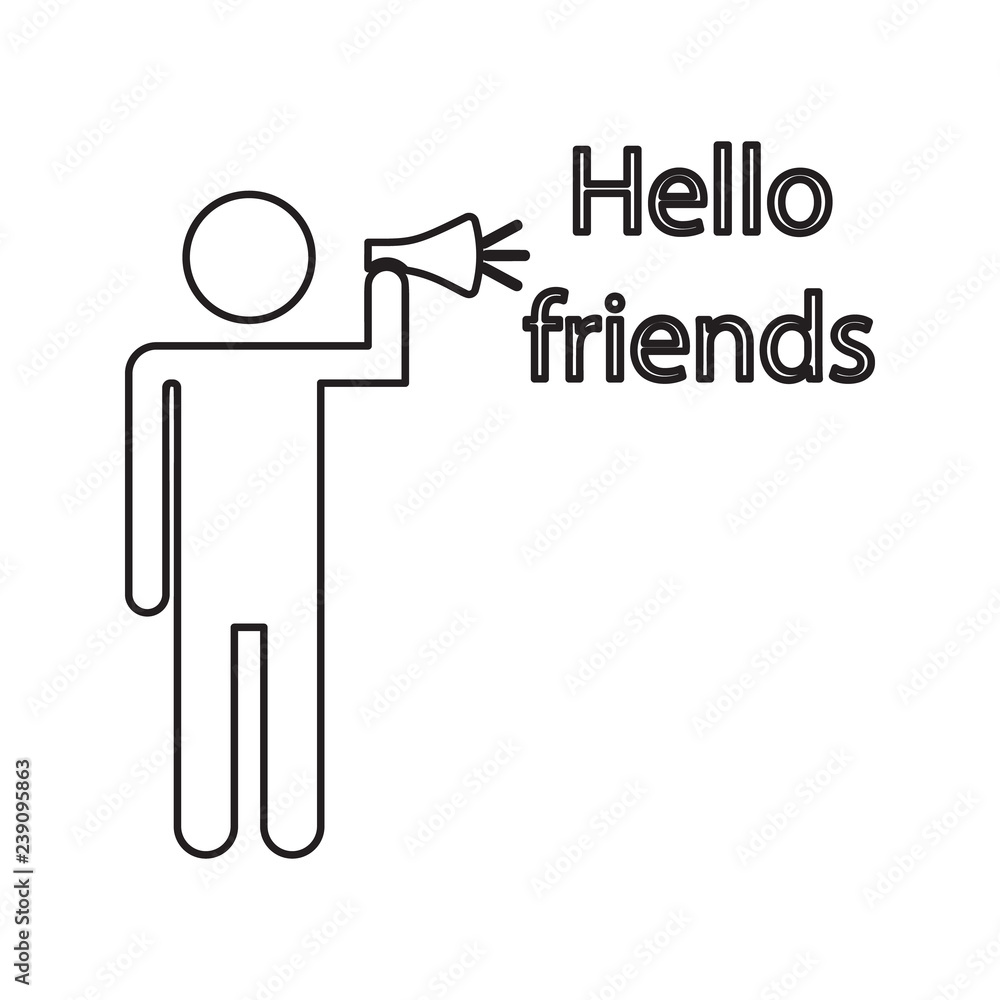 Poster greet friends icon. element of cyber security for mobile concept and web apps icon. thin line icon f