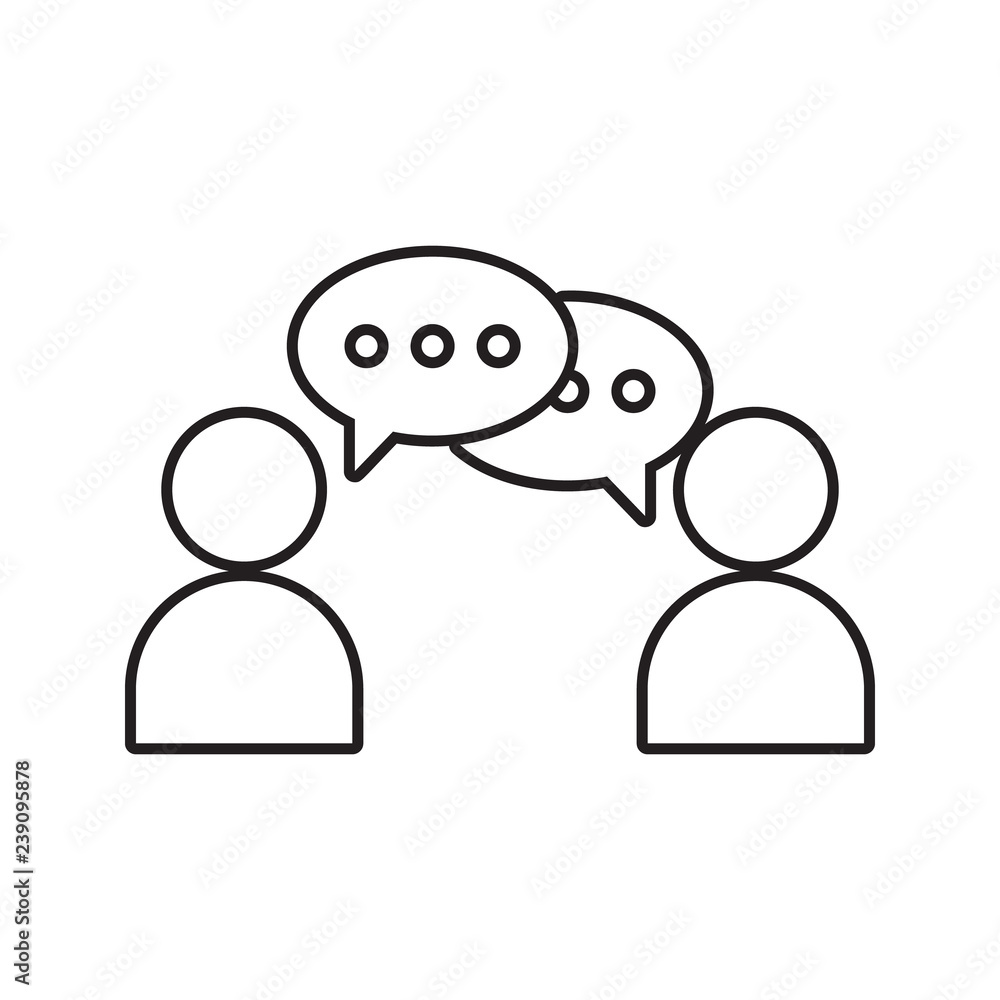 Poster communication between two people icon. element of cyber security for mobile concept and web apps ico