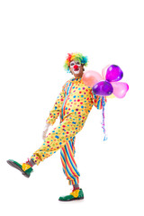 Funny clown isolated on white background