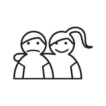 recommend clip art: one-sided friendship icon. Element of cyber security for mobile concept and web apps icon. Thin line icon for website design and development, app development