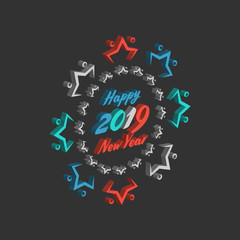 Happy New Year Sale vector vintage sign