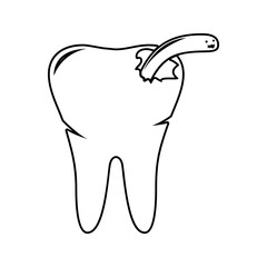 caries on tooth icon. Element of Dental for mobile concept and web apps icon. Thin line icon for website design and development, app development