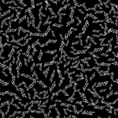 New Year seamless pattern on the black background