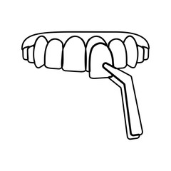 dental plate icon. Element of cyber security for mobile concept and web apps icon. Thin line icon for website design and development, app development